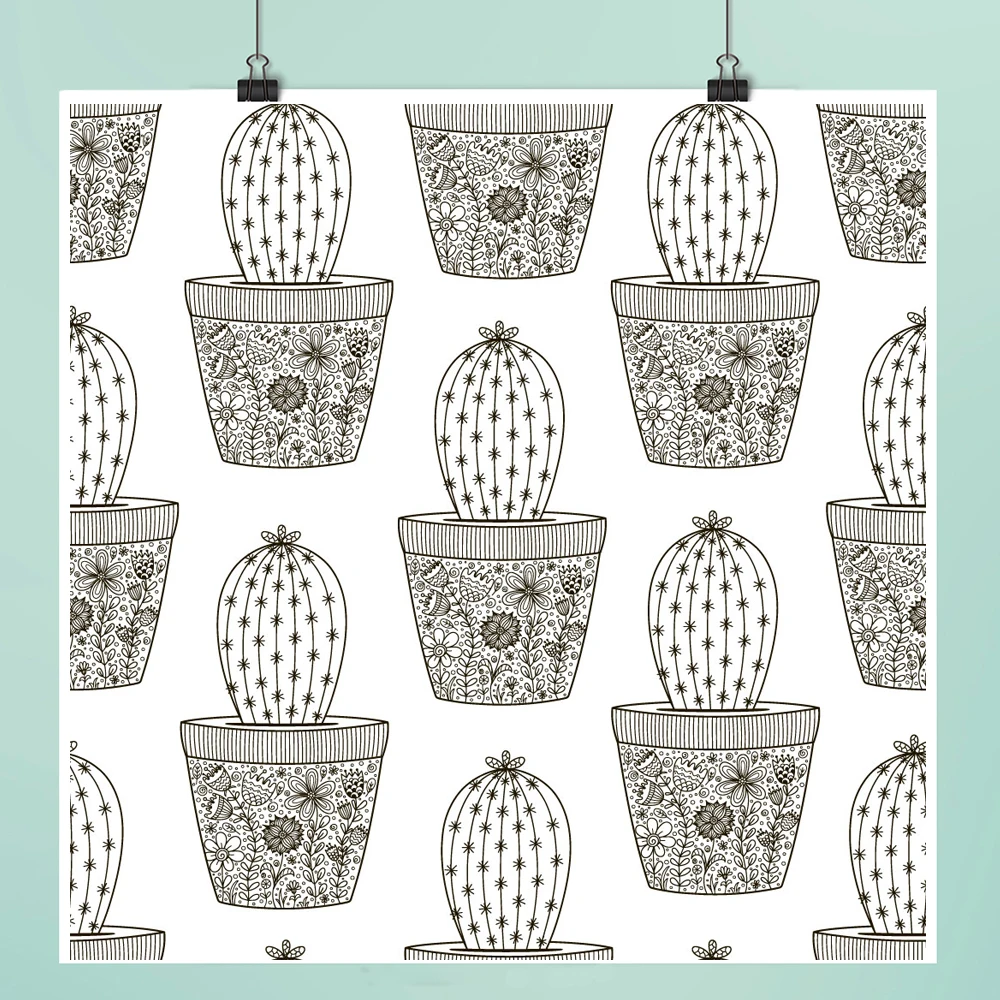 

Cactus Clear Stamps For DIY Scrapbooking/Card Making/Album Decorative Rubber Stamp Crafts