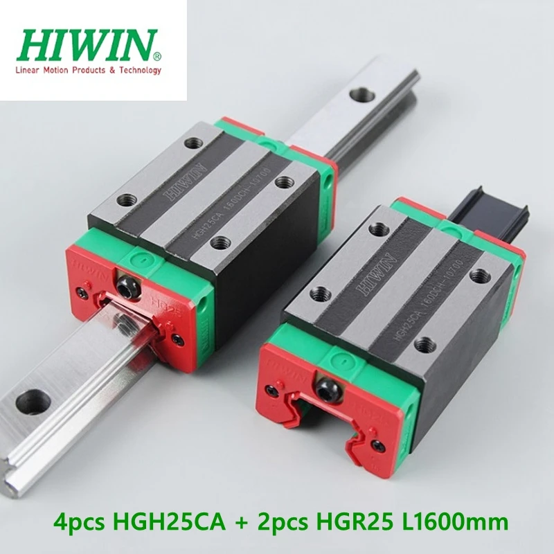 4 шт. HIWIN HGH25CA линейный блок для 2шт линейной направляющей HGR25-L1600mm рельс