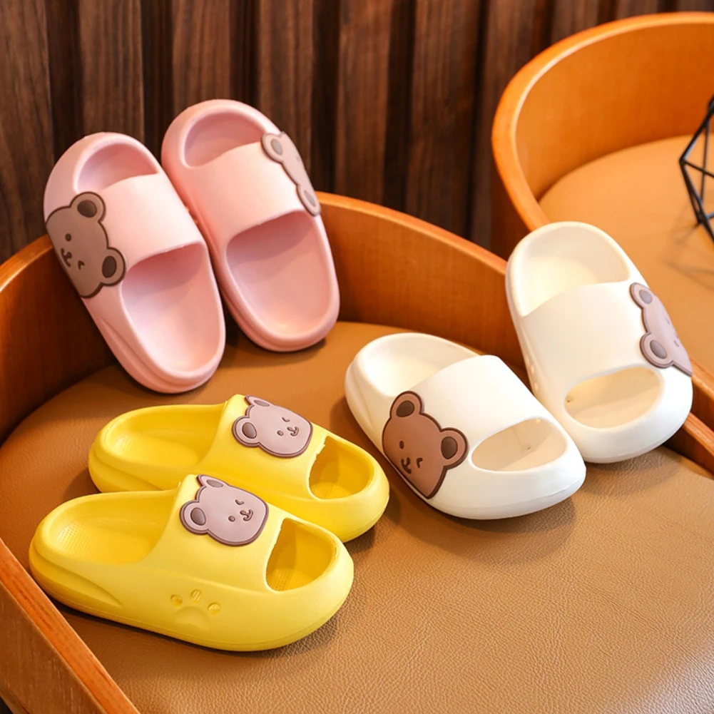 Children's Beach Slippers For Boys Girls Home Shoes Summer Thick Flip Flops EVA Soft Outdoor Slippers Child Adults