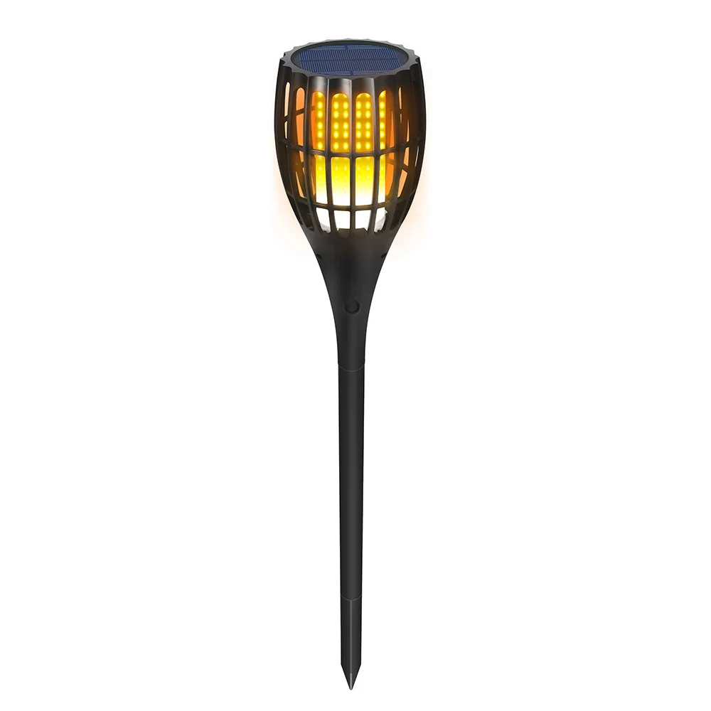 Solar Powered Flame Lights Square Backyard Household Accessory Lighting Fixture Lawn Light Bright 30LM