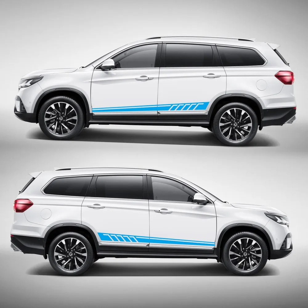 자동차 스포츠 레이싱 줄무늬 스티커, Suvs DIY 모델링 장식 바디 사이드 도어 허리 라인 비닐 데칼 도어대시 액세서리