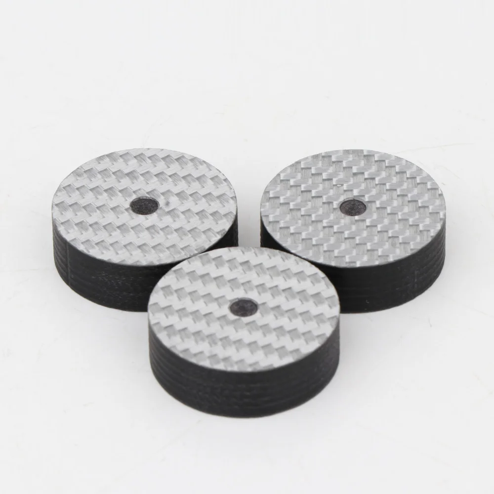 4PCS Silber Carbon Faser Lautsprecher Isolation 25mm x 5mm Spike Basis Pad Schuh Füße Lautsprecher Isolation pad – Detail 7