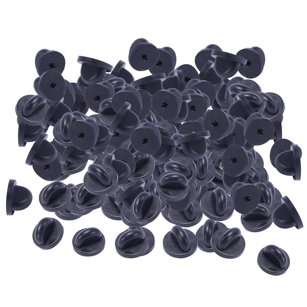 200Pcs Rubber Pin Backs Holder Clutch Badge Lapel Pin Tie Tacks Jewelry DIY