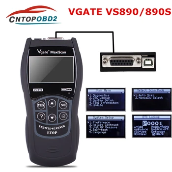 

Universal Vgate VS890 OBD2 Auto Scanner OBDII Diagnostic tool CAN-BUS Car Code Reader Analyzer VS-890 Multi-Languages VS890s
