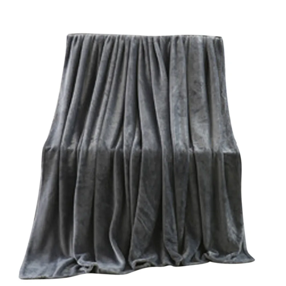 OUNEED супер мягкое теплое однотонное теплое микро плюшевое Флисовое одеяло плед диван постельные принадлежности светильник тонкое механическое одеяло s#45 - Цвет: Dark Gray