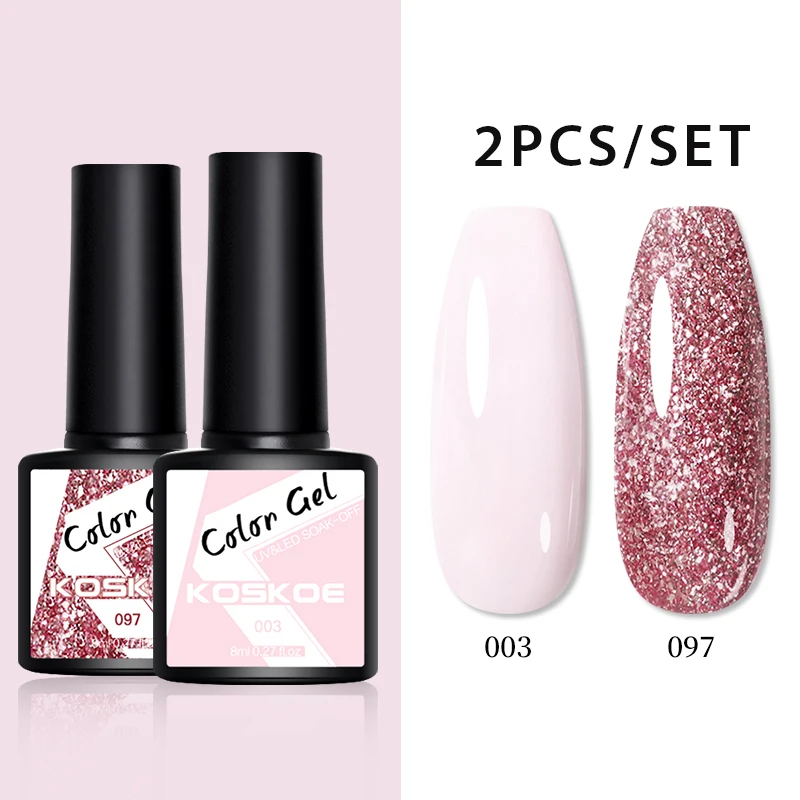 Полуперманентный Гель-лак для ногтей KOSKOE 2 шт./компл. удасветодиодный емый