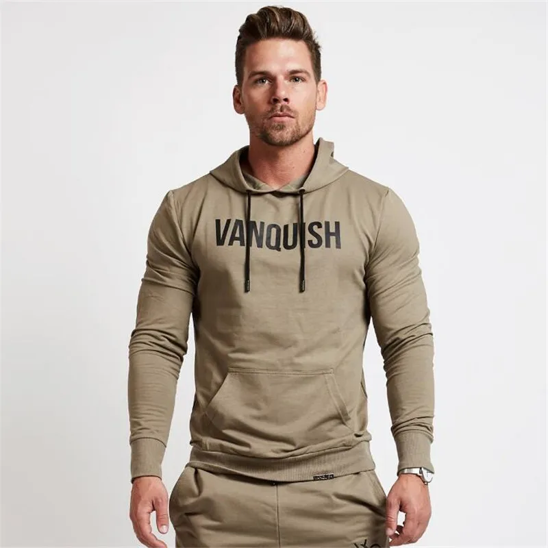 Tanie Casualowe w stylu streetwear moda marka męska bluza z kapturem jogger fitness bawełniana odzież sportowa casual odzież męska