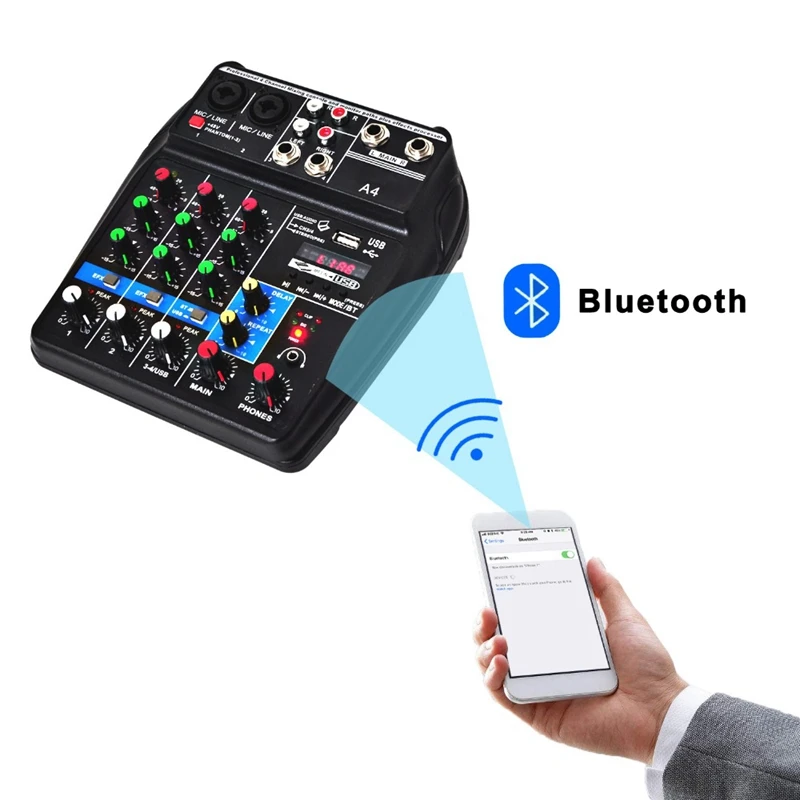 Штепсельная Вилка европейского стандарта A4 микшерная консоль Bluetooth Usb Запись
