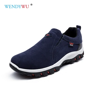 

Leather Men's Hiking Shoe Summer Slip On Sneakers For Male Jogging Shoe GSS22
