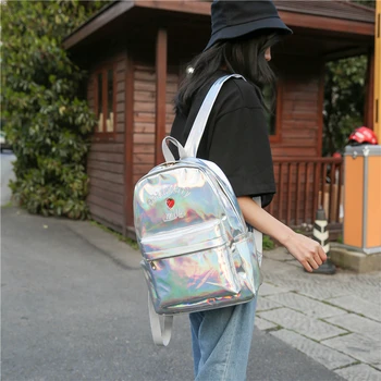 

2020 New Laser Schoolbag Female Korean Style Ulzzang Female Student High School Junior High School Backpack Hipster Backpack