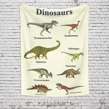 

Jurassic Dinosaur Tapestries Colorful Lifelike Diplodocus Printed Wall Hanging Cloth Brave Boy Bedroom Decor Bohe Hippie Mat