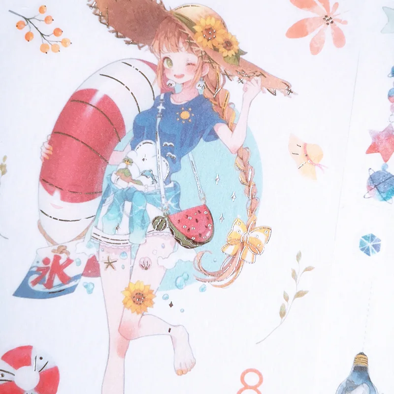 

Cute Fresh Hand Painted Stickers Girl Wind Mobile Phone Diary Book Scrapbooking Goods Luggage Skat Sticker December Girls Series