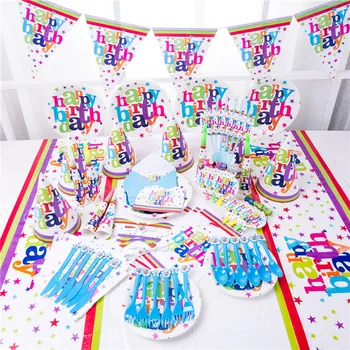 

Bambini Buon Compleanno di Carta Usa E Getta Piatti Tovaglioli Bandiera Da Tavolo Panno Cannucce Tazza Baby Shower Festa di Comp