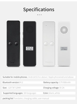 

Mecool New voice translator K6 Updated Enence Smart Instant Real Time Voice 68 Languages Translator travel Portable translator