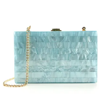 

Women Evening Bag Handbag Geometric Stitching Color Acrylic Box Party Package Clutch Bag Bolsos Mujer De Marca Famosa #YJ