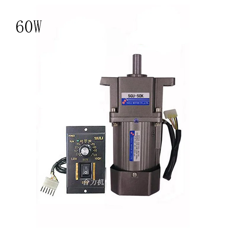 Ear type 5IK60RGU-CF 60W AC220V AC Gear Deceleration, Speed Regulating Motor, Reversible, Forward and Reverse + Speed Controller