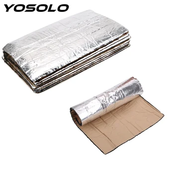 

YOSOLO 12 Piece/Set Tri-layer Fiberglass Rubber Sponge 50*30cm 5mm Car Firewall Sound Deadener Pad Heat Insulation Deadening Mat