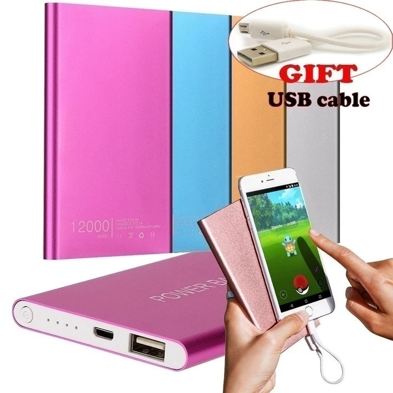 Multifunction Usb Charging Treasure 2019 Ultrathin 12000mAh Portable USB External Battery Charger Power Bank for Cellphone | Мобильные