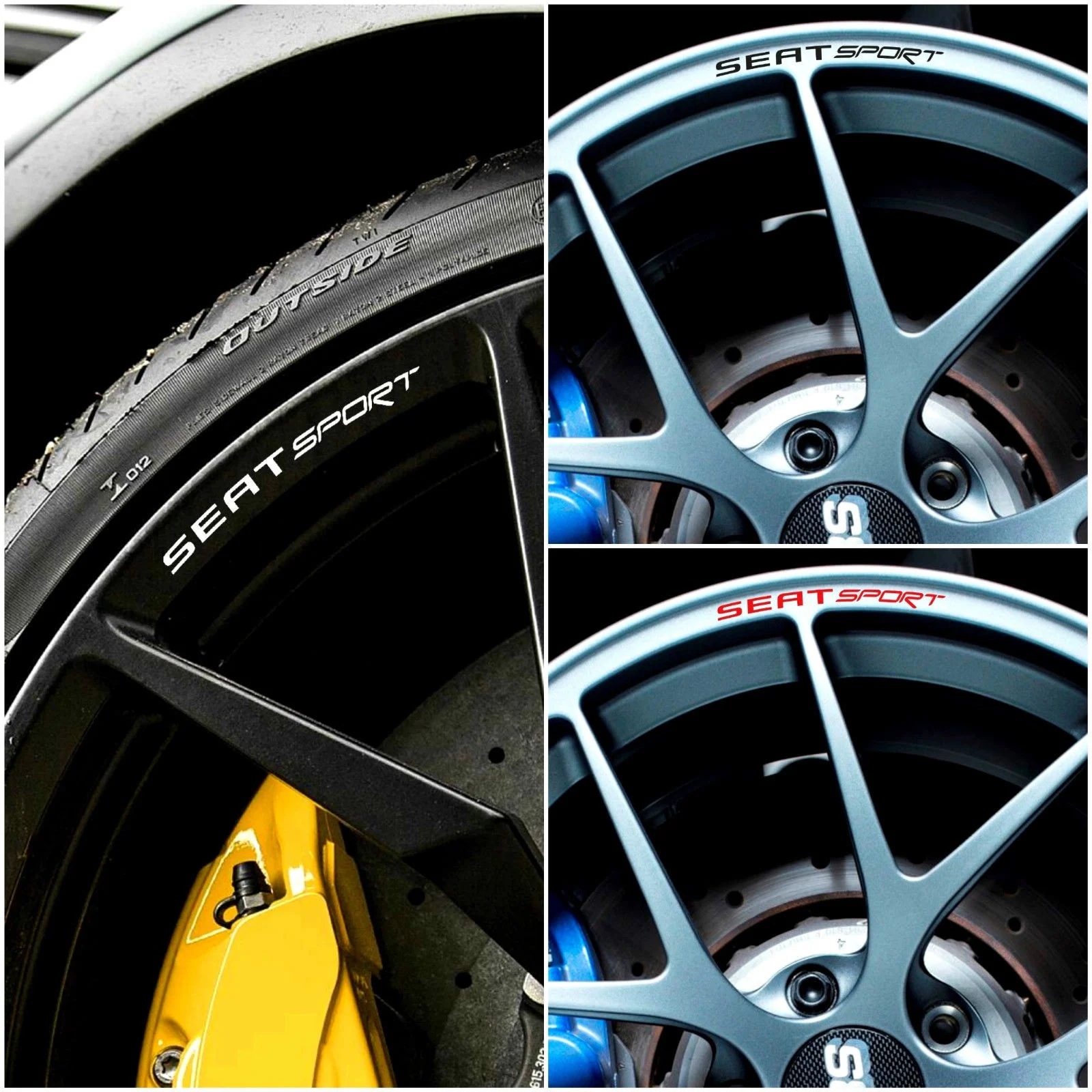 

For x8 SEAT SPORT Rims Alloy Decals Stickers Ibiza Leon FR ST Cupra for 16 17 18 Wheels