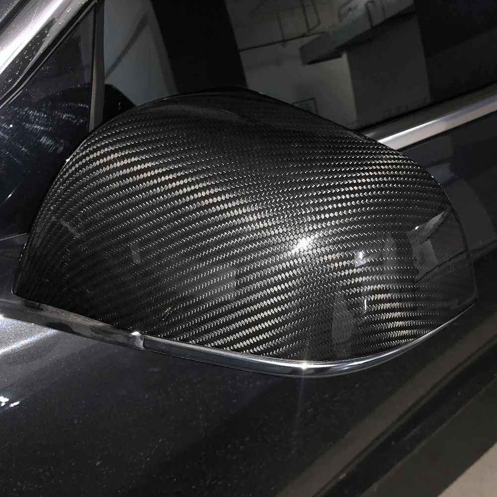 

Add-on Carbon Fiber Door Mirror Covers Classic Colors and Simple Durable Design Caps 1 Pair for Tesla Model 3 2017-2019
