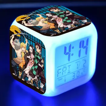 

Flashing Model LED Alarm Clock Colorful Touch Light Demon Slayer Kimetsu no Yaiba Anime action & toy figures