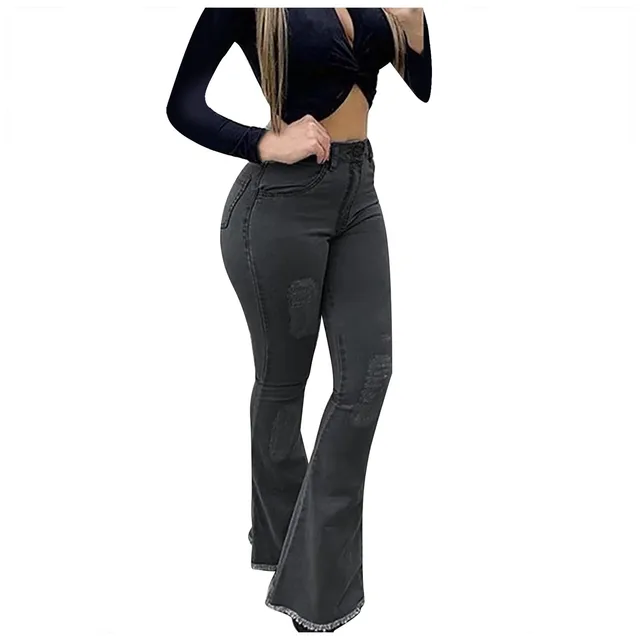 Women Boot Cut Pant Stacked Pants High 