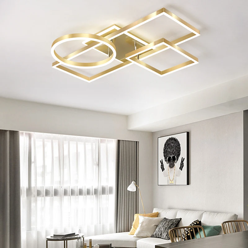 

Simple and modern square round creative personality design ceiling lamp living room luxury lamp bedroom study gloss lighting