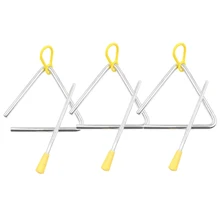 ELOS-Musik Dreieck Instrument Set, Hand Percussion Dreieck Kinder Musical Instrument mit Sturm 3 Pack Dreieck 4 Zoll