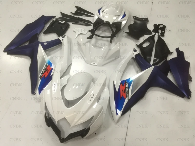 Обтекатели для GSX R600 2010 08 09 R 750 2008 K8 белый матовый синий|Полные комплекты
