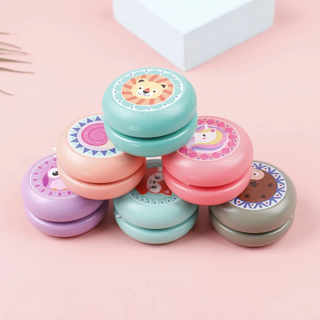 Children Yoyo Ball Cute Animal Prints Wooden Yoyo Toys Fox Owl Hedgehog Snails Toys Kids Yo-Yo Creative Yo Yo Toys For Children 2