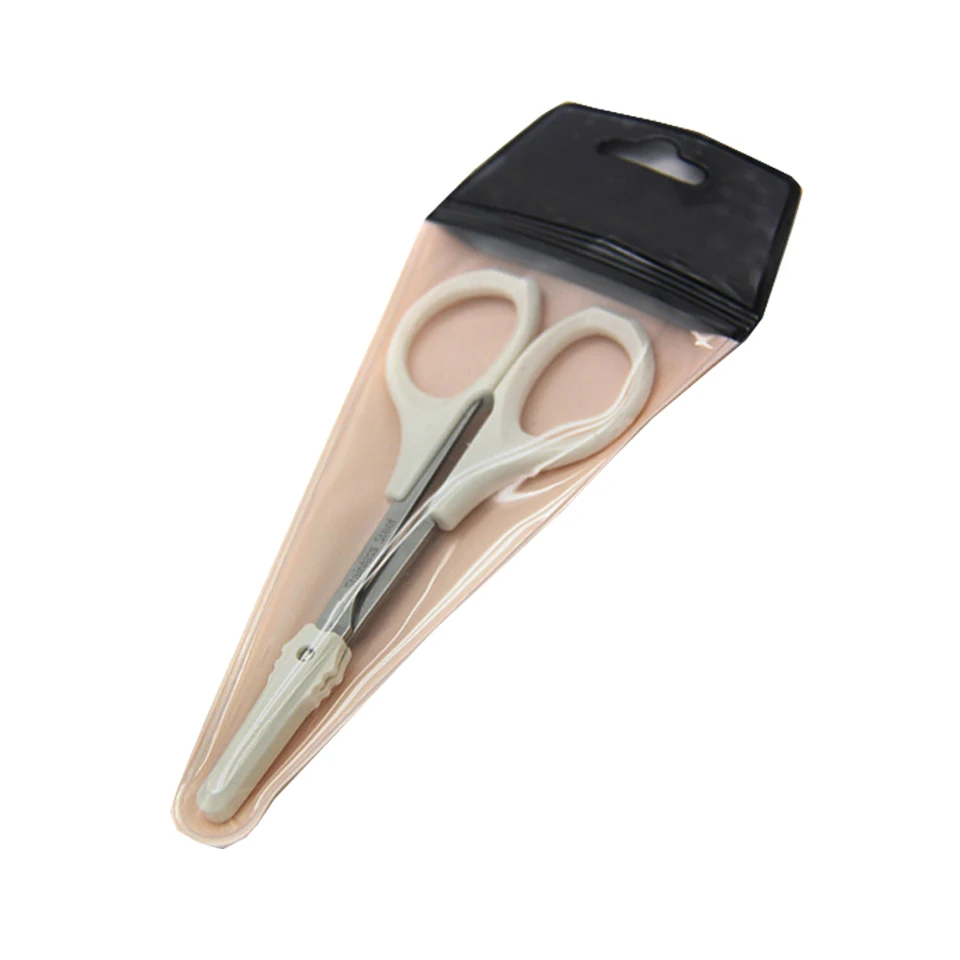 1PC Eyebrow Scissors Razor Trimmer Blades Stainless Steel Eyelash Straight Elbow Trimmer Shaver Scissors Nose Hair Clipper 6