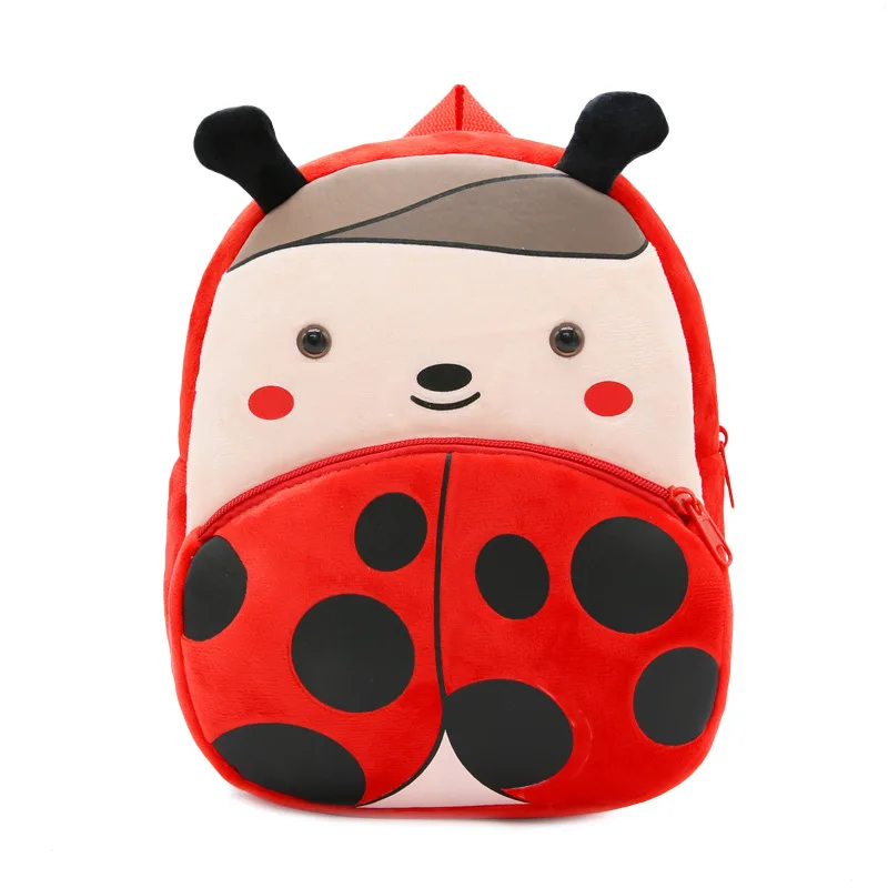 

2-4-Year-Old Zoo Children's Backpack Plush Backpack Ladybug Backpack CHILDREN'S Burden Relieving Bag Customizable-