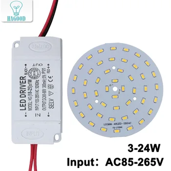 

3-24W LED Lighting Transformer Power Supply Driver Adapter with 5730SMD Bulb Light Source AC85-265V for Chandelier Ceiling Lamp
