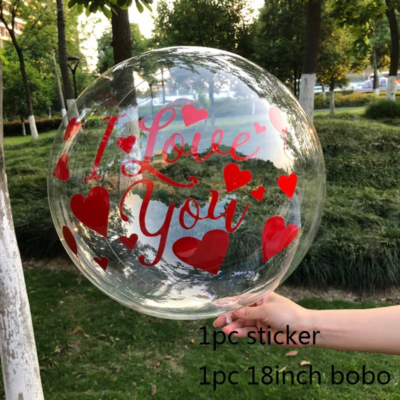 Высокое качество 40 дюймов красные воздушные шары из фольги с надписью «любовь» юбилей Свадьба День святого Валентина для женщин девочек День рождения украшения - Цвет: 1set sticker bobo