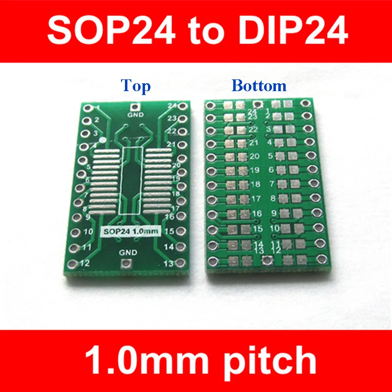 SOP24 к DIP24 IC адаптер Шаг 1 мм разъем тестовая Экспериментальная плата pcb | Компьютеры