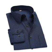 Новинка, полосатая Мужская рубашка, осенняя, формальная, модная, брендовая, мужская рубашка, хлопок, с длинным рукавом, Бизнес Стиль, для мужчин, повседневные рубашки