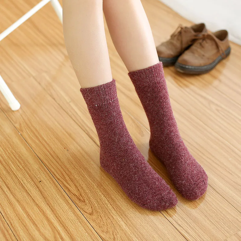 Women Winter Warm Solid Color Wool Super Thick High Quality Cashmere Snow Casual Socks 2 Pair Women Winter Warm Solid Color Wool Super Thick High Quality Cashmere Snow Casual Socks 2 Pair