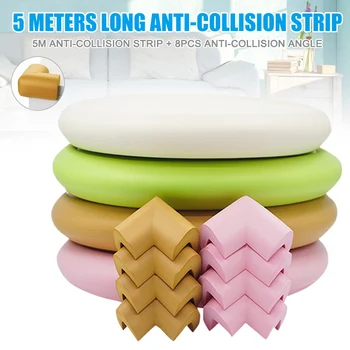 

5Meter Bumper Strip and 8pcs Bumper Corner Baby Safe Proofing Edge Corner Guards Desk Table Corner Protector L5