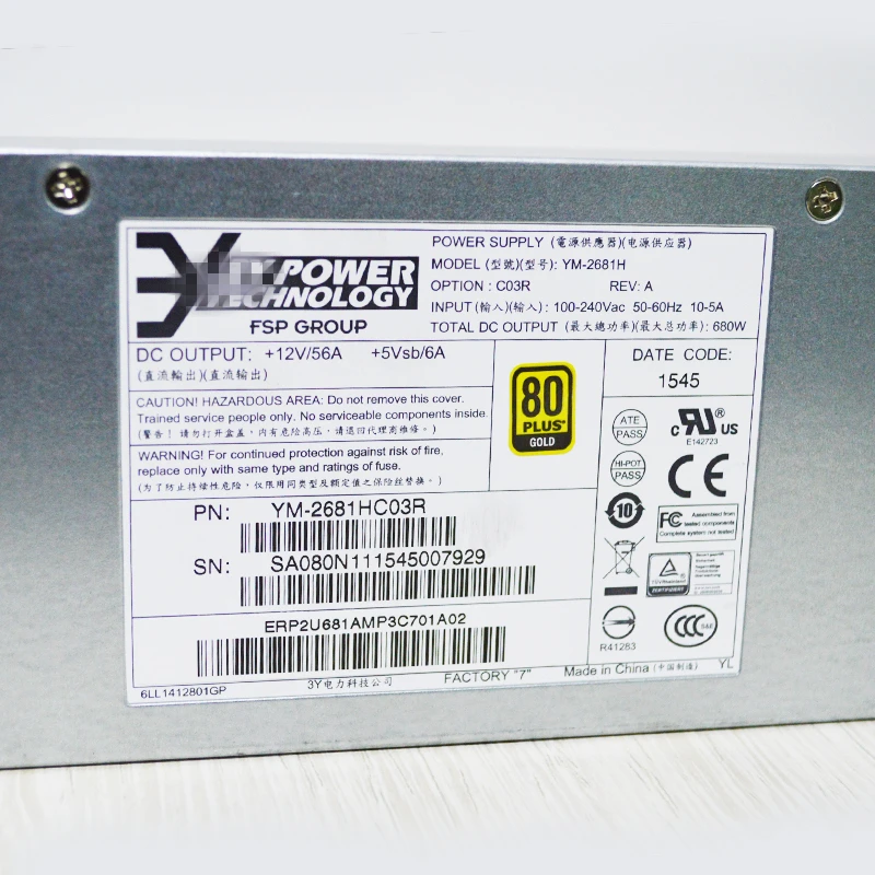 PSU для 3Y HVDC 680W 700W источник питания YH-5681H YM-2681H