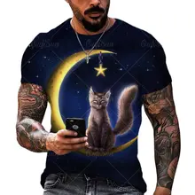 Camiseta estampada en 3D para hombre, camiseta grande, Camiseta corta de animal Punk, 2021