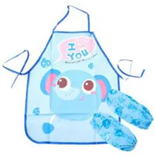 Мультфильм Детские едят фартуки водонепроницаемый кухня шеф-повара без рукавов для картона и краски животных печатных