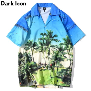 

Dark Icon 3D Full Printed Summer Hawaiian Shirts Men 2020 Turn-down Collar Men's Shirt Short Sleeve Street Retro Shirt