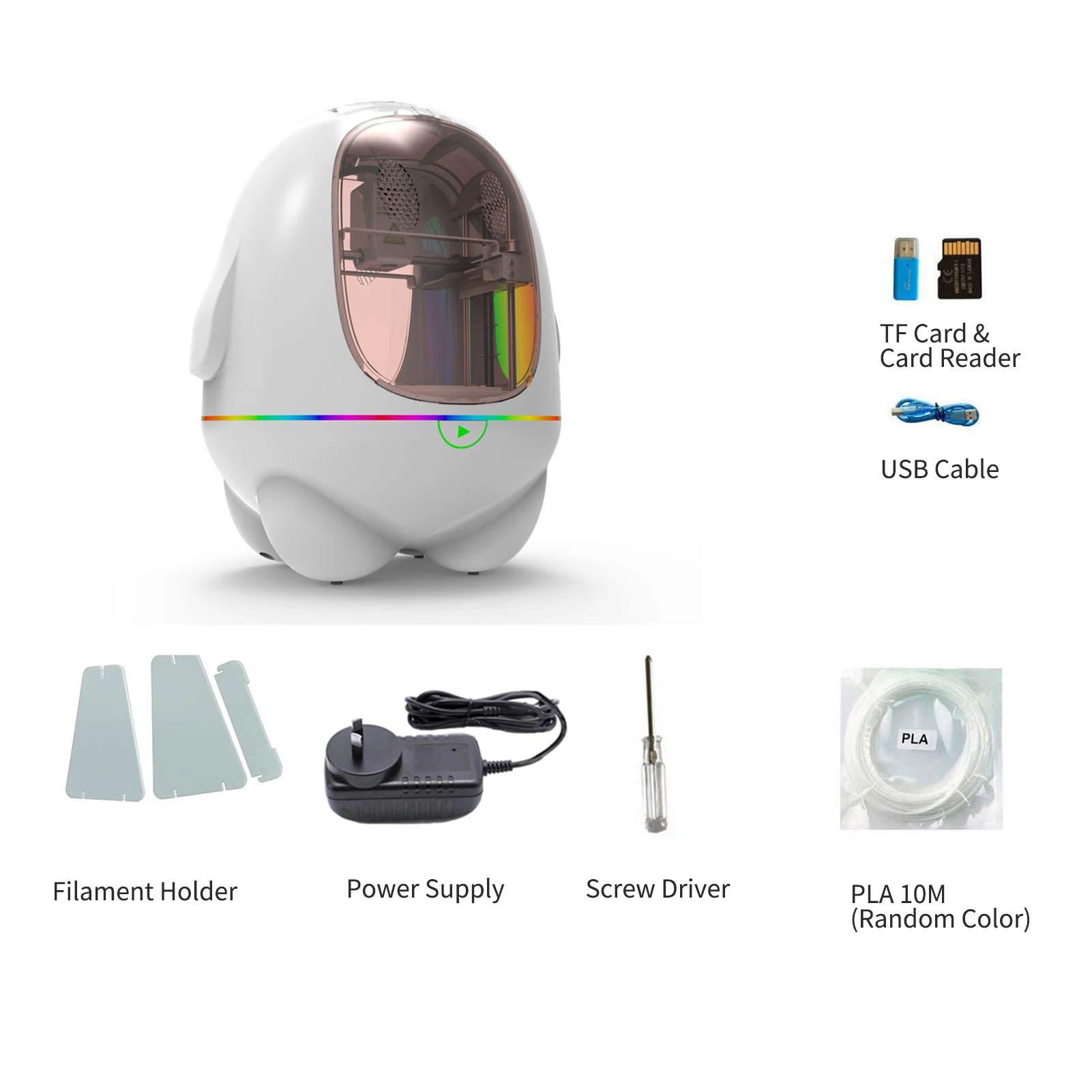 EasyThreed Mini Desktop 3D Printer Full Assembled 80x80x100mm Size No Heated Bed Mute Printing with TF Card PLA Sample Filament resin printer