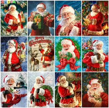 

ZOOYA Santa Claus Portrait Diamond Painting Full Embroidered Diamond Mosaic Full Square Diamond Cross Stitch Kit Christmas Gift