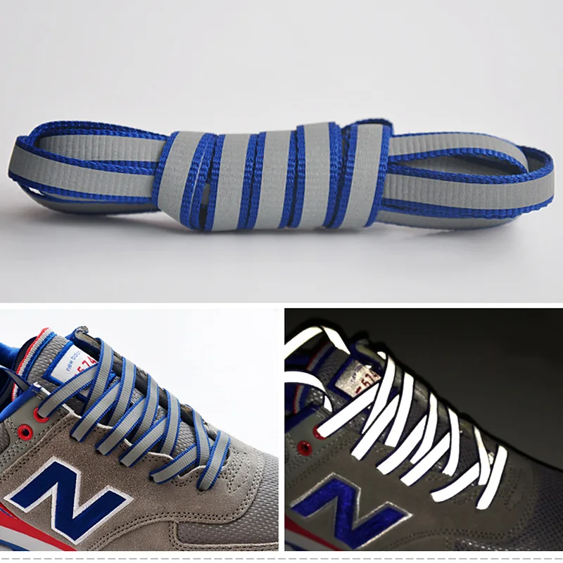 Аксессуары для обуви; шнурки; Cordones Chaussures Lacets Sznurowadla Lacet Chaussure Lacet; светоотражающие шнурки; Cordones Reflectantes - Цвет: blue