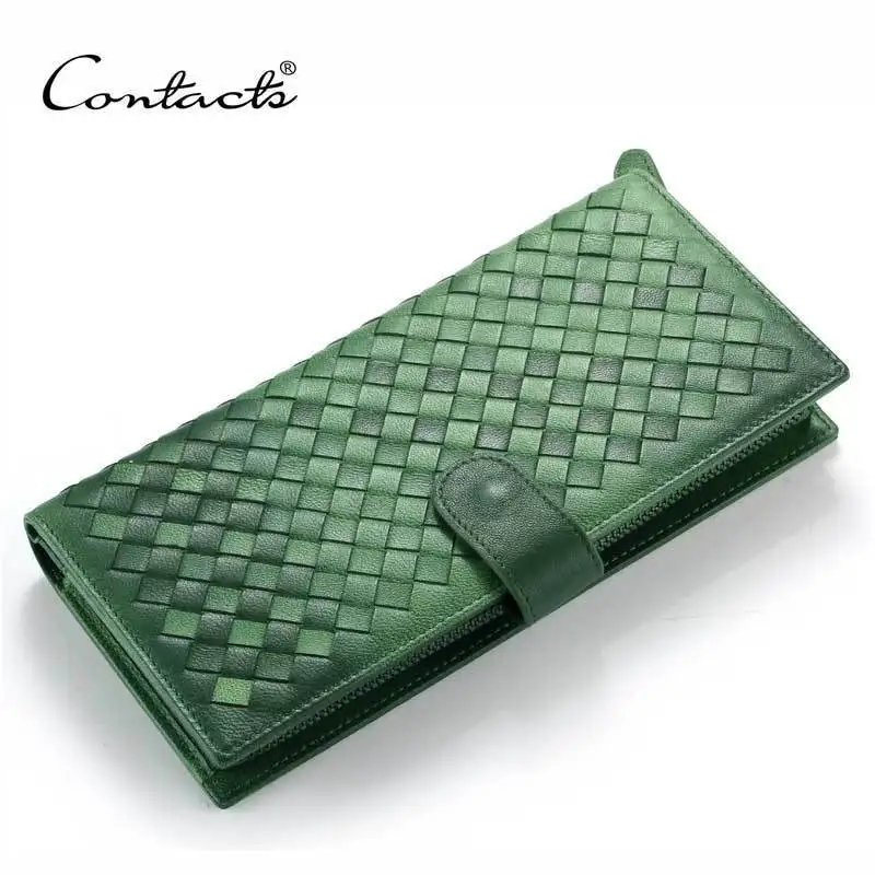 

Ladies wallet sheepskin hand-woven hand bag leather long a undertakes to han edition fashion wallet card package