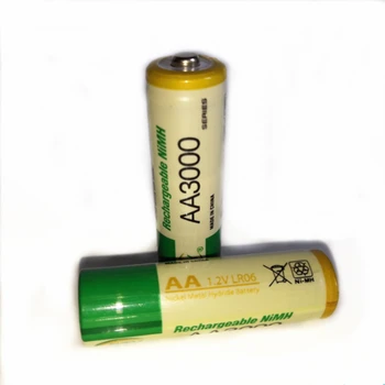 

2pcs/lot 1.2V AA rechargeable battery high power high density 3000mAh AA rechargeable nickel metal hydride battery