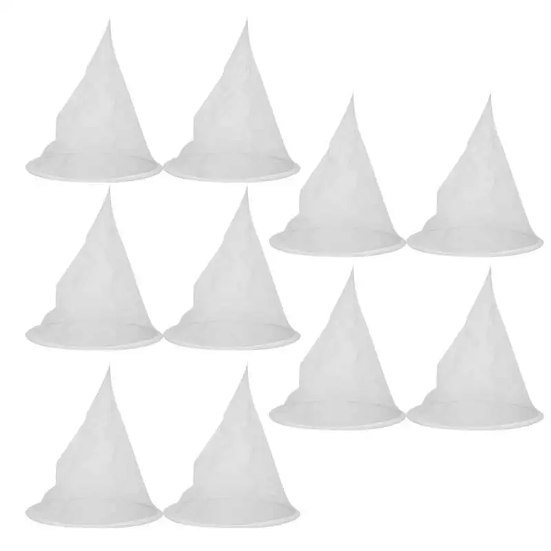 10Pcs Nylon Cone Honey Filter filtration Mesh Red Wine Residue Filtration Net Cloth Reptiles Living Box Beekeeping Equipme