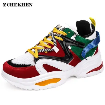

2019 Harajuku Autumn Vintage Sneakers Men Mesh Casual Shoes Men Comfortable Fashion Tenis Masculino Adulto Sneakers Size 39-47