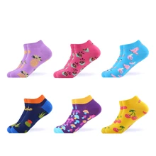 SANZETTI/6 пар/лот, женские Разноцветные Повседневные носки из чесаного хлопка с фруктами, короткие носки в стиле хип-хоп Harajuku, носки-лодочки